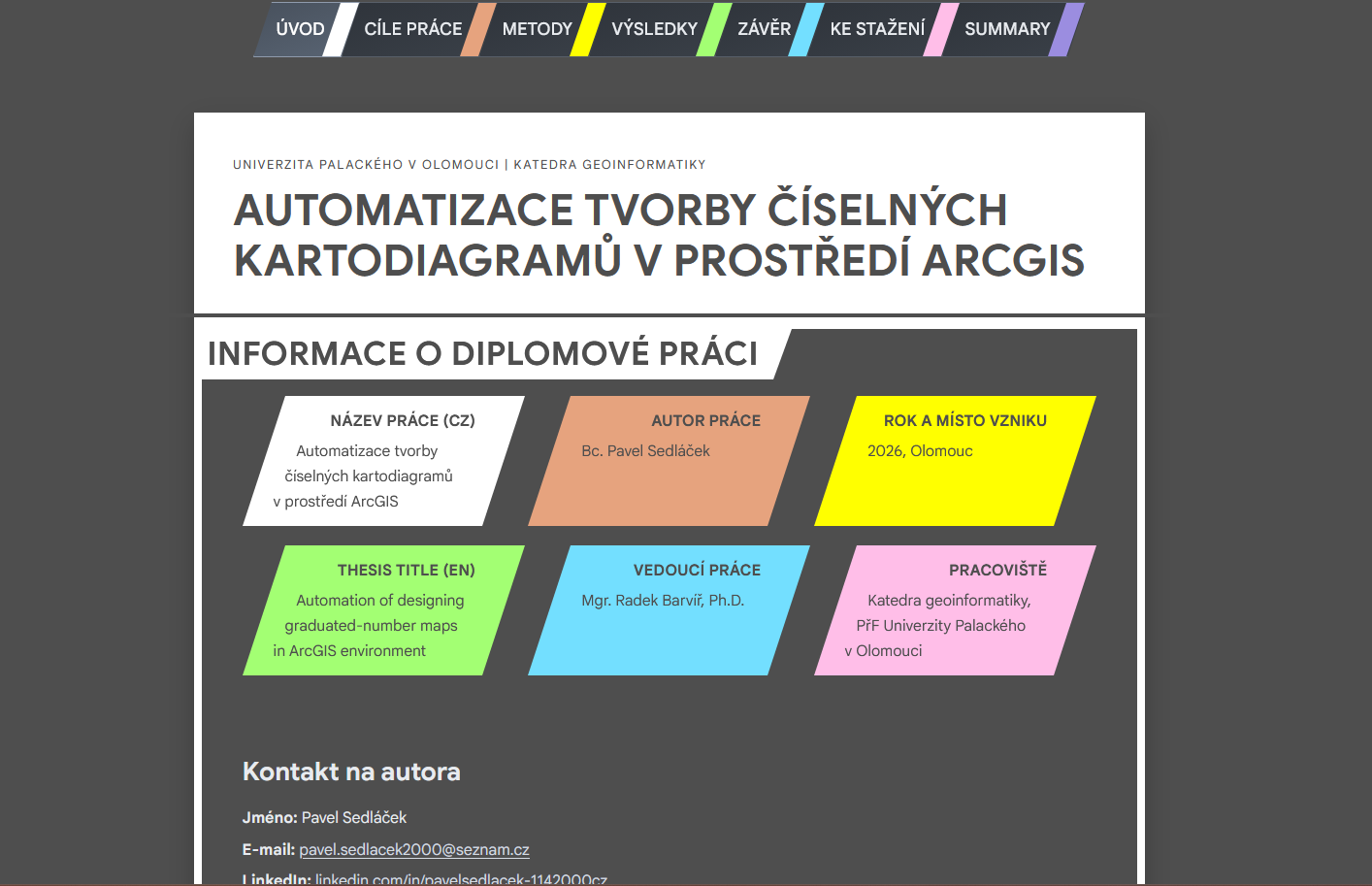 Náhled webu diplomové práce