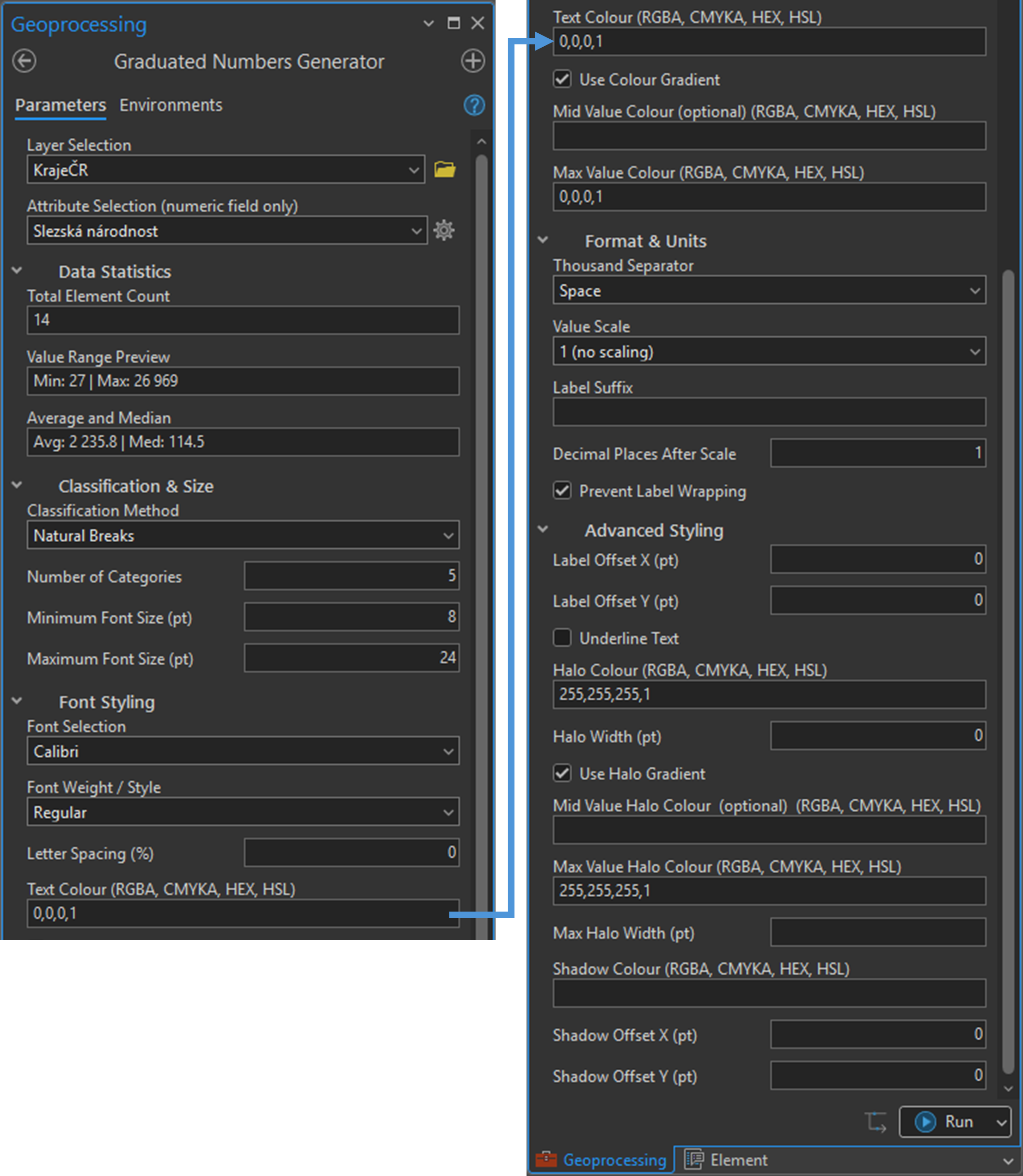 Rozbalený toolbox v ArcGIS Pro